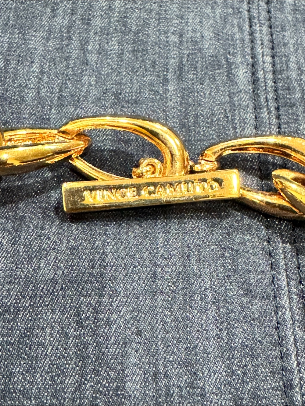 Vince Camuto Rose Gold Tone Chunky Link Necklace Toggle Clasp - Picture 6 of 7